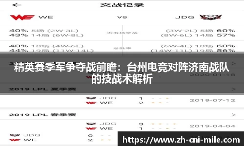 精英赛季军争夺战前瞻：台州电竞对阵济南战队的技战术解析